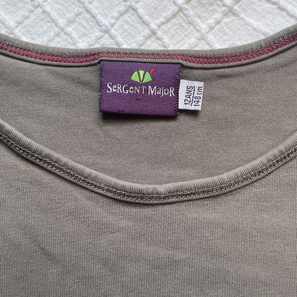 Sergent Major Kids Long Sleeve Graphic Tee Olive Taupe Size 12Y 148cm - Picture 3 of 5